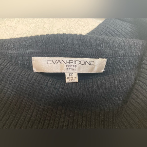 Evan Picone Cowl Neck Sweater Dress Petite Midi Length 3/4 Sleeves Cotton Angora - Picture 5 of 9